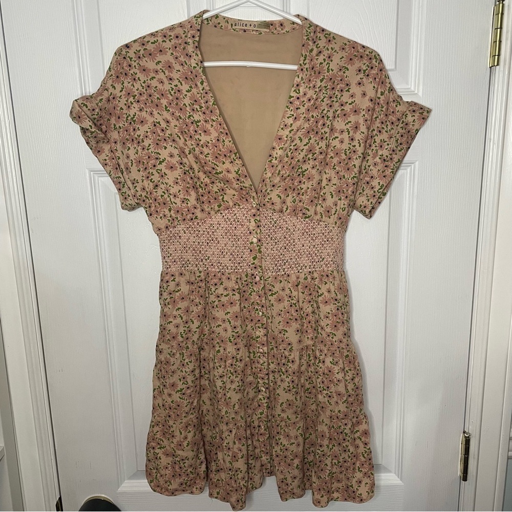 Alice + Olivia Floral Button Mini Dress 4